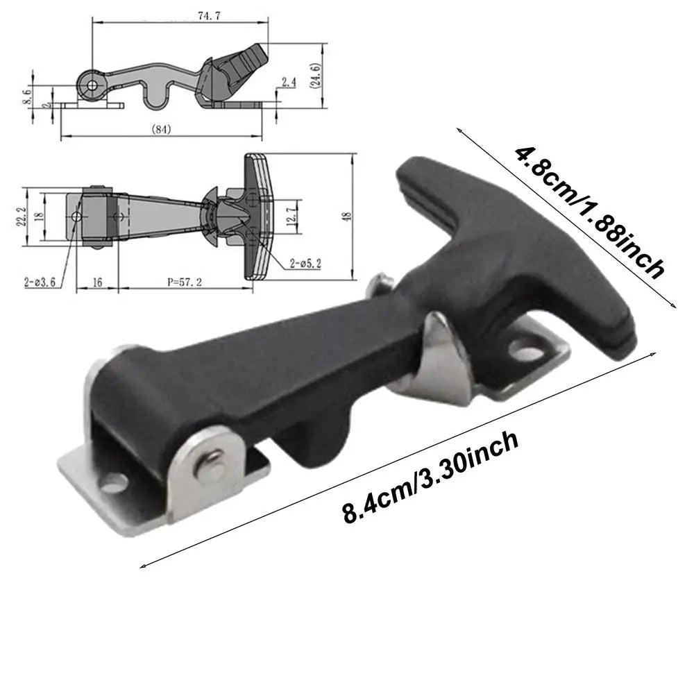 Rubber Hood Catch With Bracket 2pcs Elastic Stainless Steel Rubber Hood Catch Flexible T-shaped Drawer Latch For Coolers Boats Peaceful Pleasures Health and Wellness DK124S2 China Mainland
