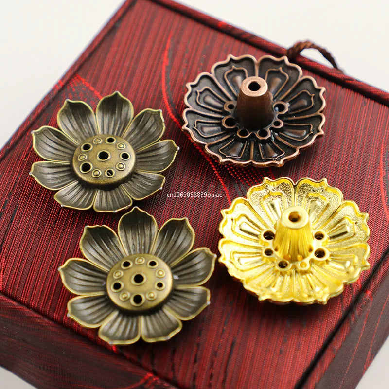 Metal Lotus Buddha Incense Burner & Stick Holder | Zen Censer