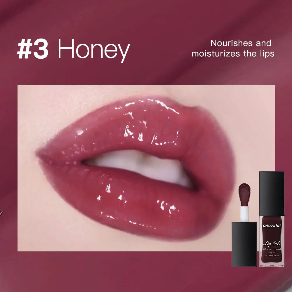 Glow Reviver Lip Oil Nourishing Tinted Lip Oil Moisturizing Honey Lip Gross Mirror Hydrating Lips Care Makeup Cosmetics Peaceful Pleasures Health and Wellness 3 Honey