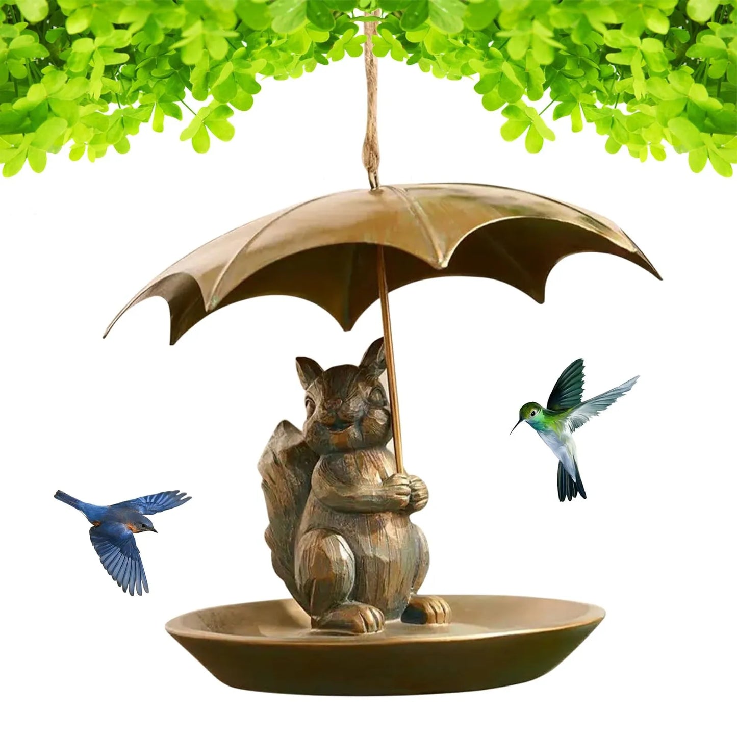 Metal Bird Feeder with Umbrella – Squirrel Cat Dog Garden Decor
