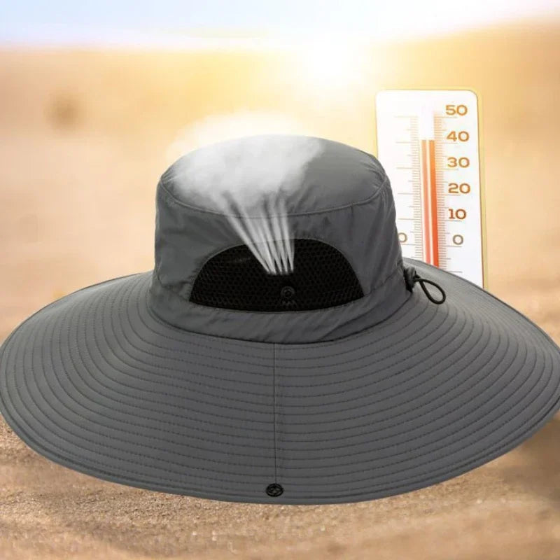 1pc Foldable outdoor large brim UV resistant hat for men, summer sun protection hat, versatile fisherman hat for men Peaceful Pleasures Health and Wellness