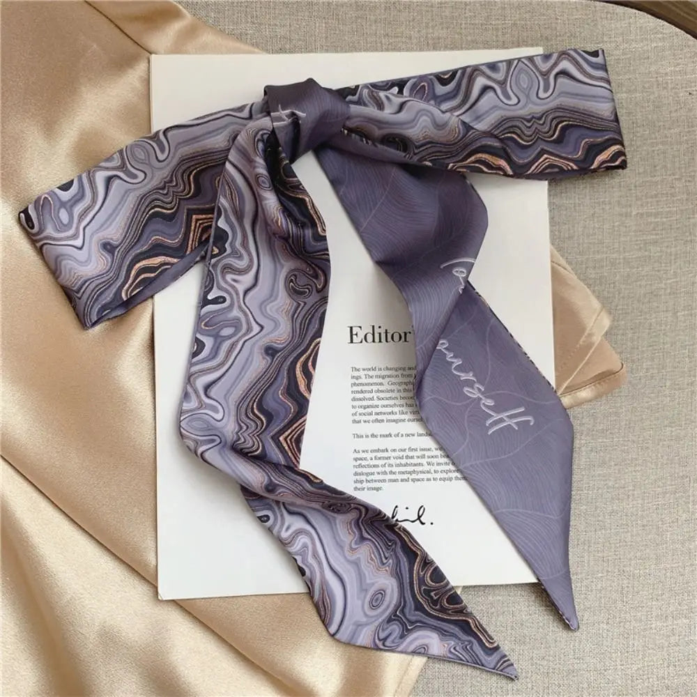 Chinese Floral Ribbon Scarf – Hair Band, Necktie & Bag Accent
