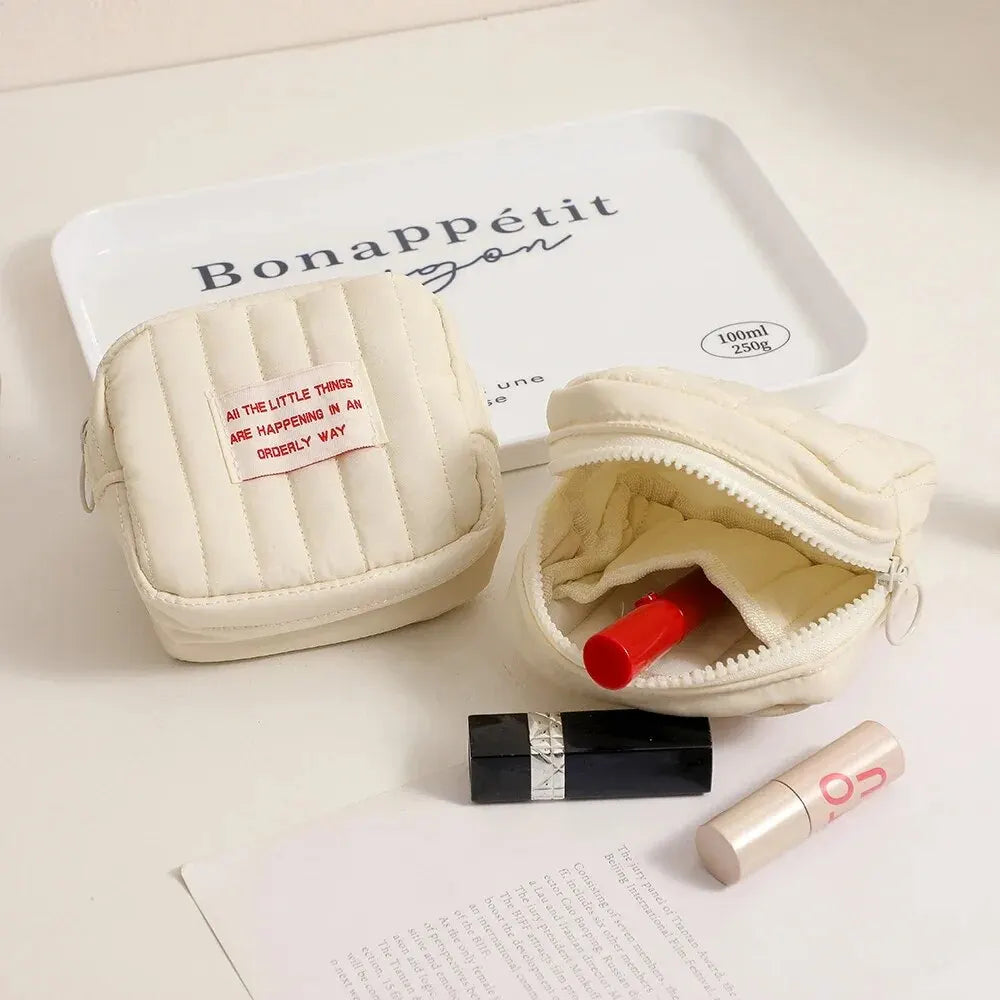 Mini Square Cosmetic Bag – Korean Style Lipstick & Essentials Pouch