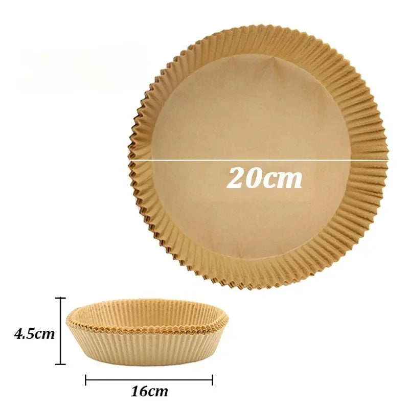 50/30 Pieces Kitchens Accessories Air Fryer Paper Kitchen Utensils Disposable Square Round Pastry Molds BBQ Plate Non-stick Pad Peaceful Pleasures Health and Wellness Circular 20x16x4.5cm 50Pcs