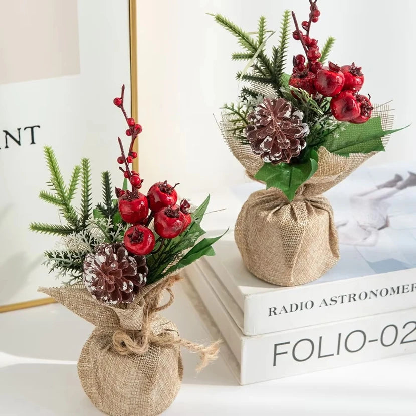 Artificial Flower Bonsai Set 2/5pcs – Home & Wedding Décor
