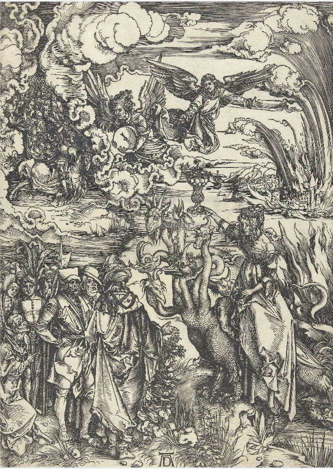 Albrecht Dürer Revelation Canvas Wall Art | B&W Christian Print