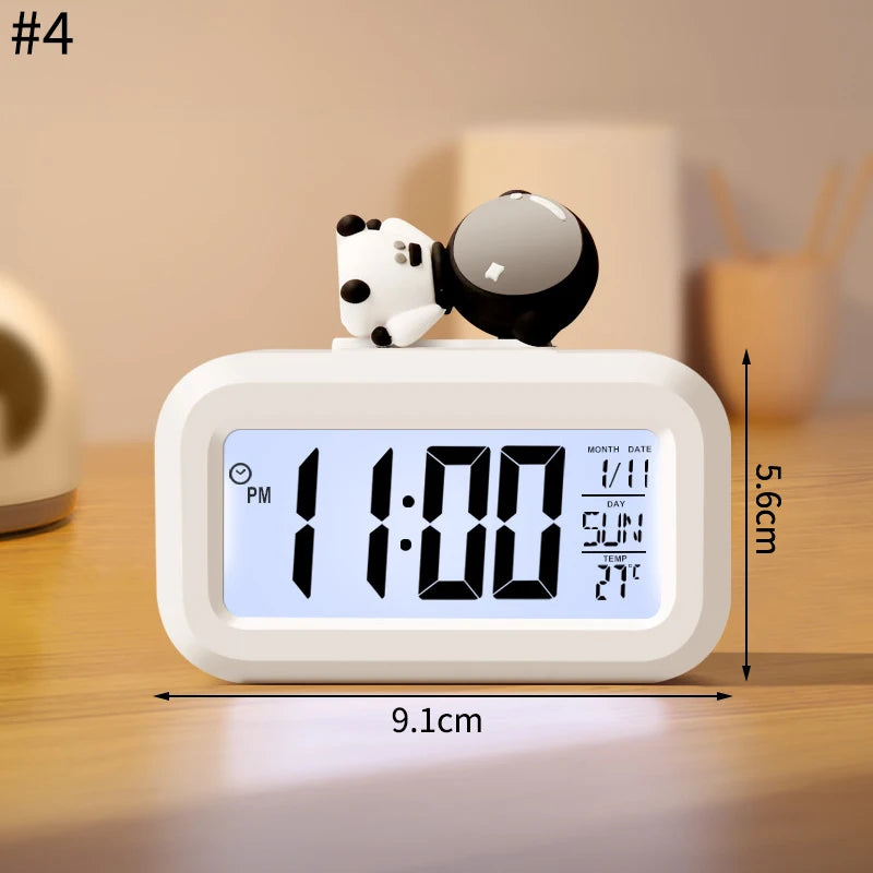 Nordic Style Alarm Clock Digital Quartz Clock Home Ornament Portable Mute Clocks with Metal Stand for Bedroom Decor Peaceful Pleasures Health and Wellness S4-4