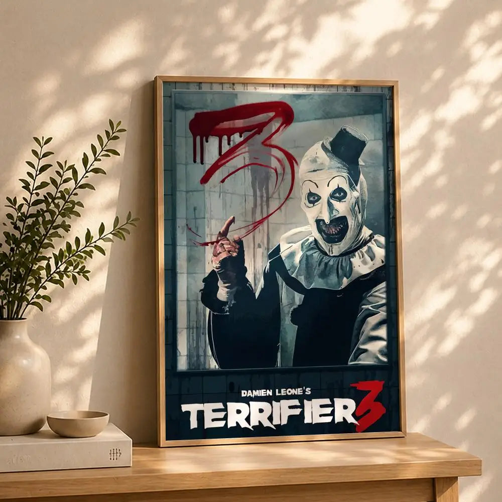 Terrifier Movie Poster HD Self-Adhesive Waterproof Wall Art Movie Wall Poster Peaceful Pleasures Health and Wellness