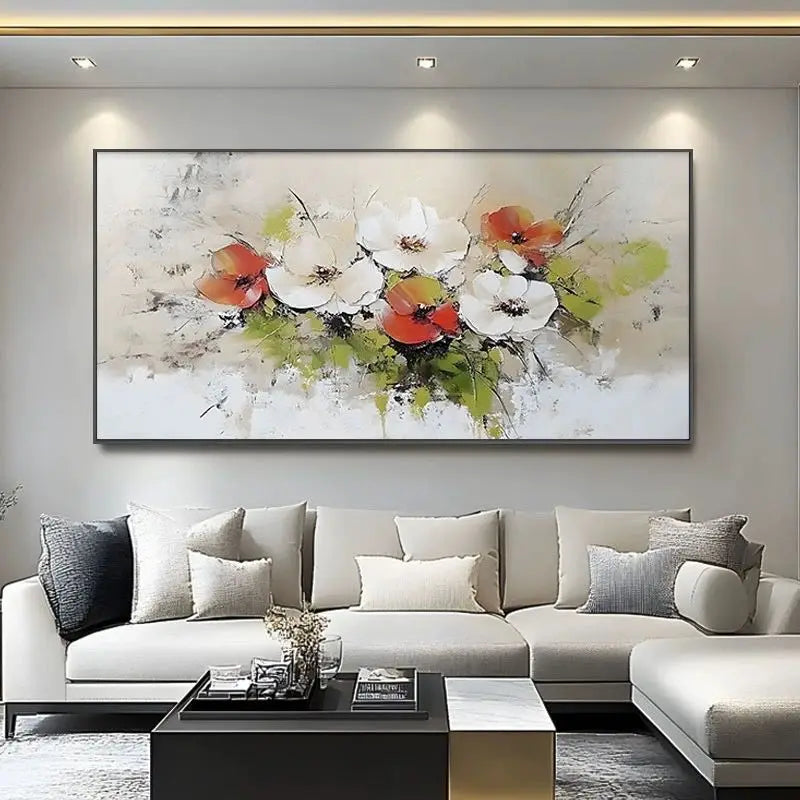 Modern 3D Abstract Plant Flower Pure Hand Drawn Oil Painting,Picture for Living Room Bedroom,Sofa Background Decoration Painting Peaceful Pleasures Health and Wellness No frame 60cmx80cm