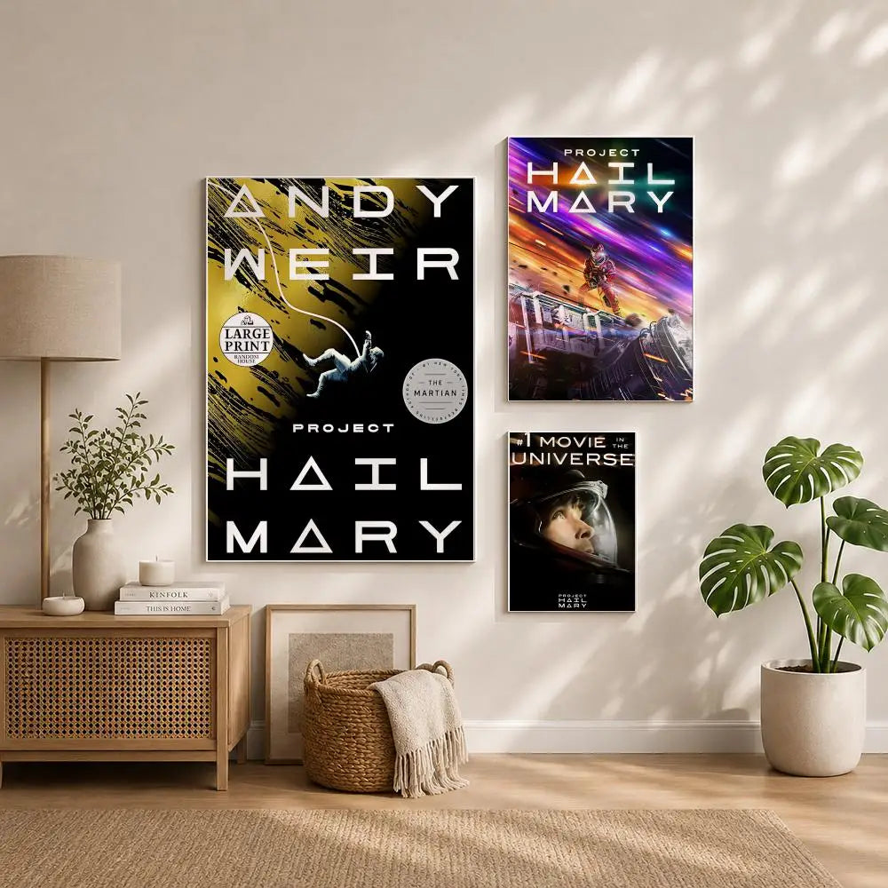 Movie-Project Hail Mary Poster HD Self Adhesive Waterproof Wall Art Ideal for Home Office Dorm Bedroom Great Gift Peaceful Pleasures Health and Wellness