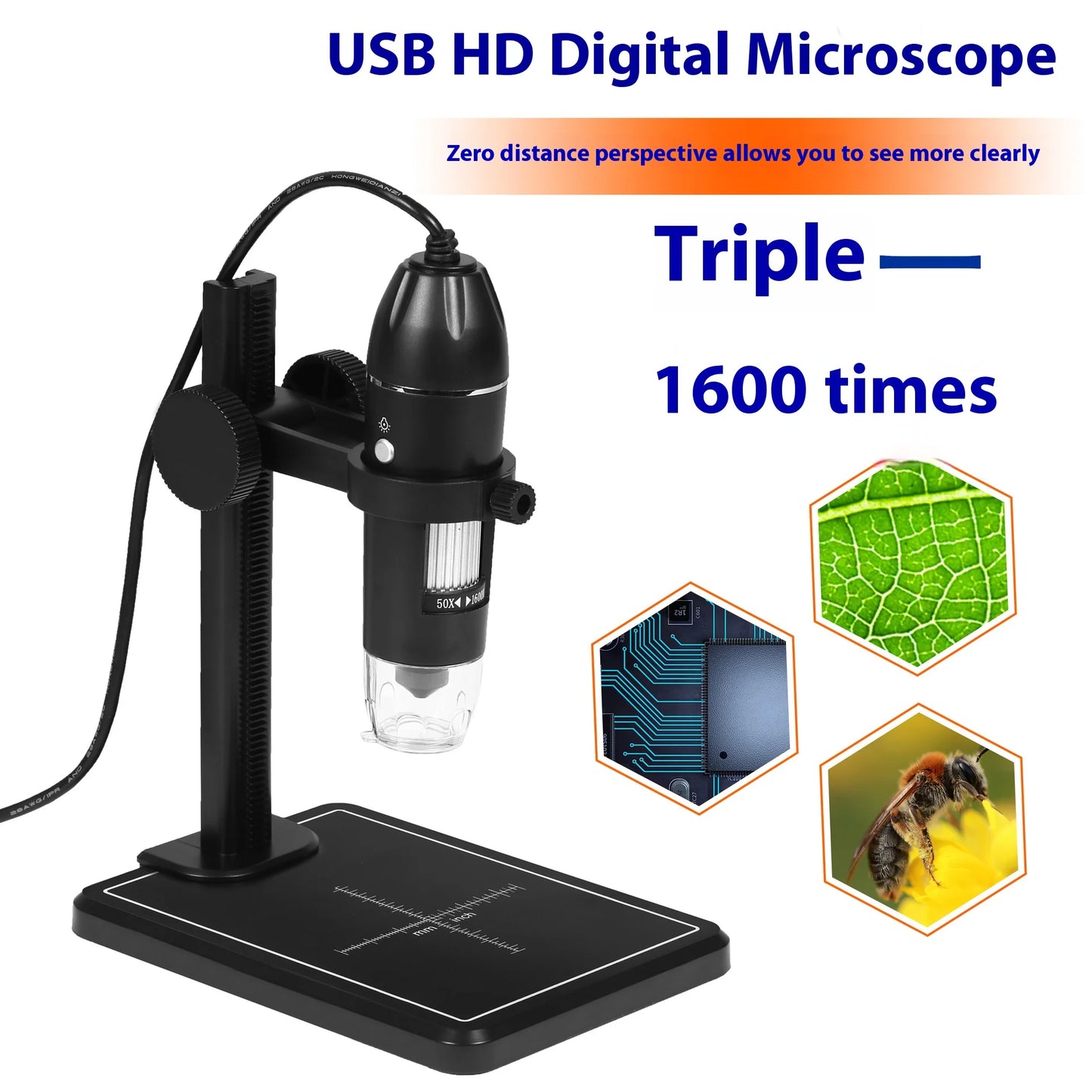 Digital Usb Microscope Three In One 1000X Electron Microscope 1600X Maintenance Magnifying Glass Peaceful Pleasures Health and Wellness 11