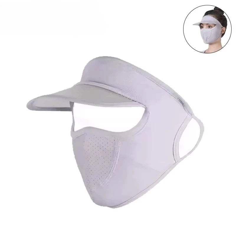 Ice Silk UPF 50+ Sun Face Mask | Breathable UV Shield Women
