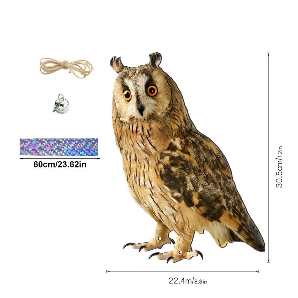 Bird Repel Scarecrow Durable Owl Scarer Pendant Bird Repellent Bell Pastoral Orchard Bird Scare Home Suppies (2D Flat style) Peaceful Pleasures Health and Wellness C