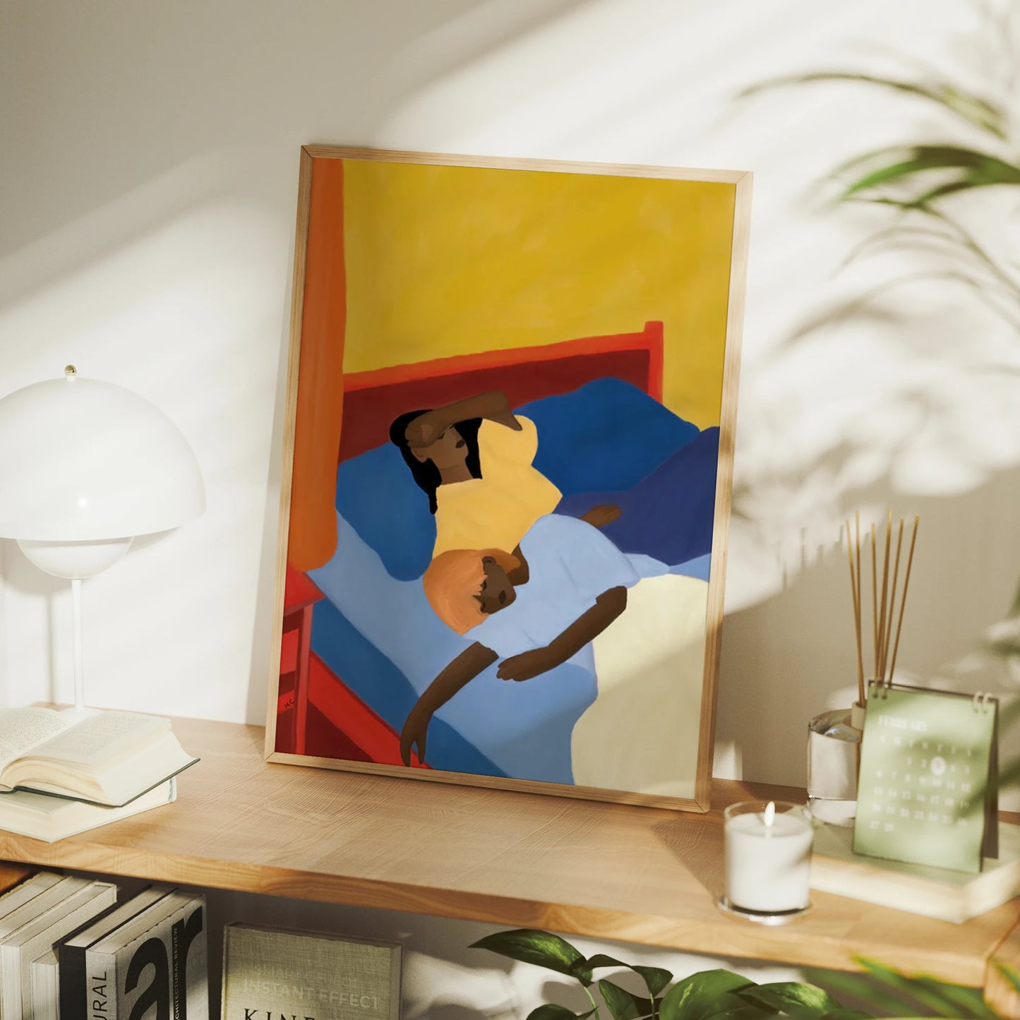 Retro Two Girls Canvas Wall Art Print | Home Decor Poster