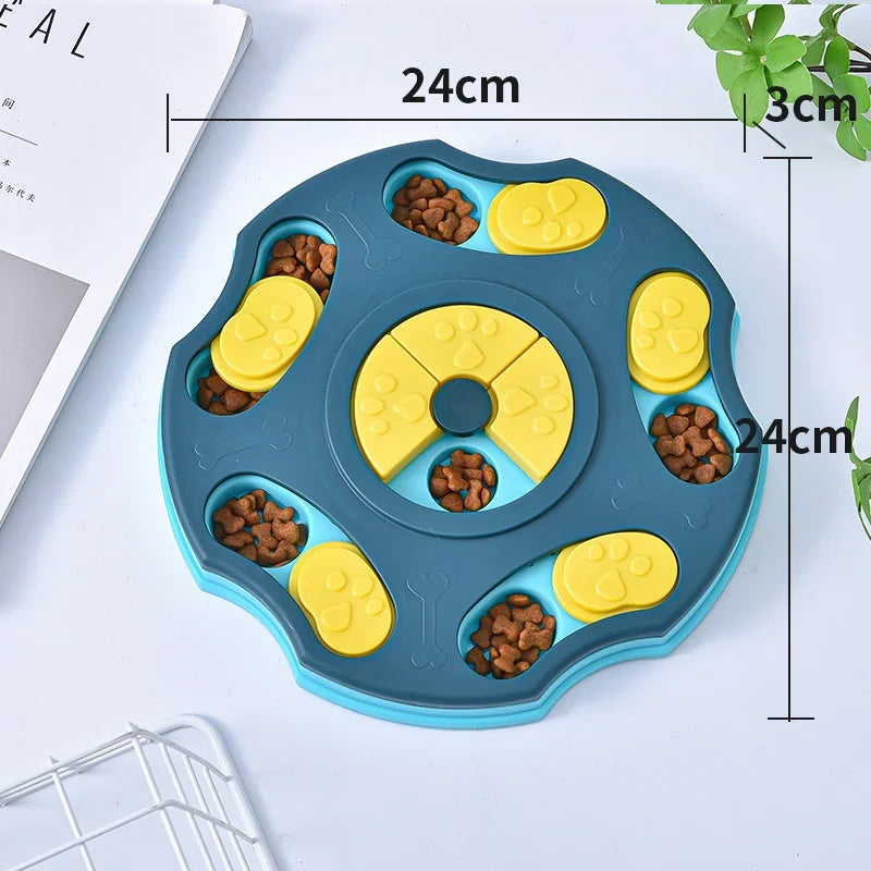Dog Puzzle Toys Slow Feeder Interactive Increase Puppy IQ Food Dispenser Slowly Eating NonSlip Bowl Pet Cat Dogs Training Game Peaceful Pleasures Health and Wellness Pentagonal blue