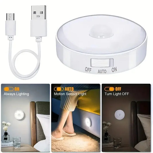 LED Night Light With Switch Smart Motion Sensor Magnetic Wireless Wall Lamp For Bed USB Rechargeable Warm White RGB Night Lamp Peaceful Pleasures Health and Wellness