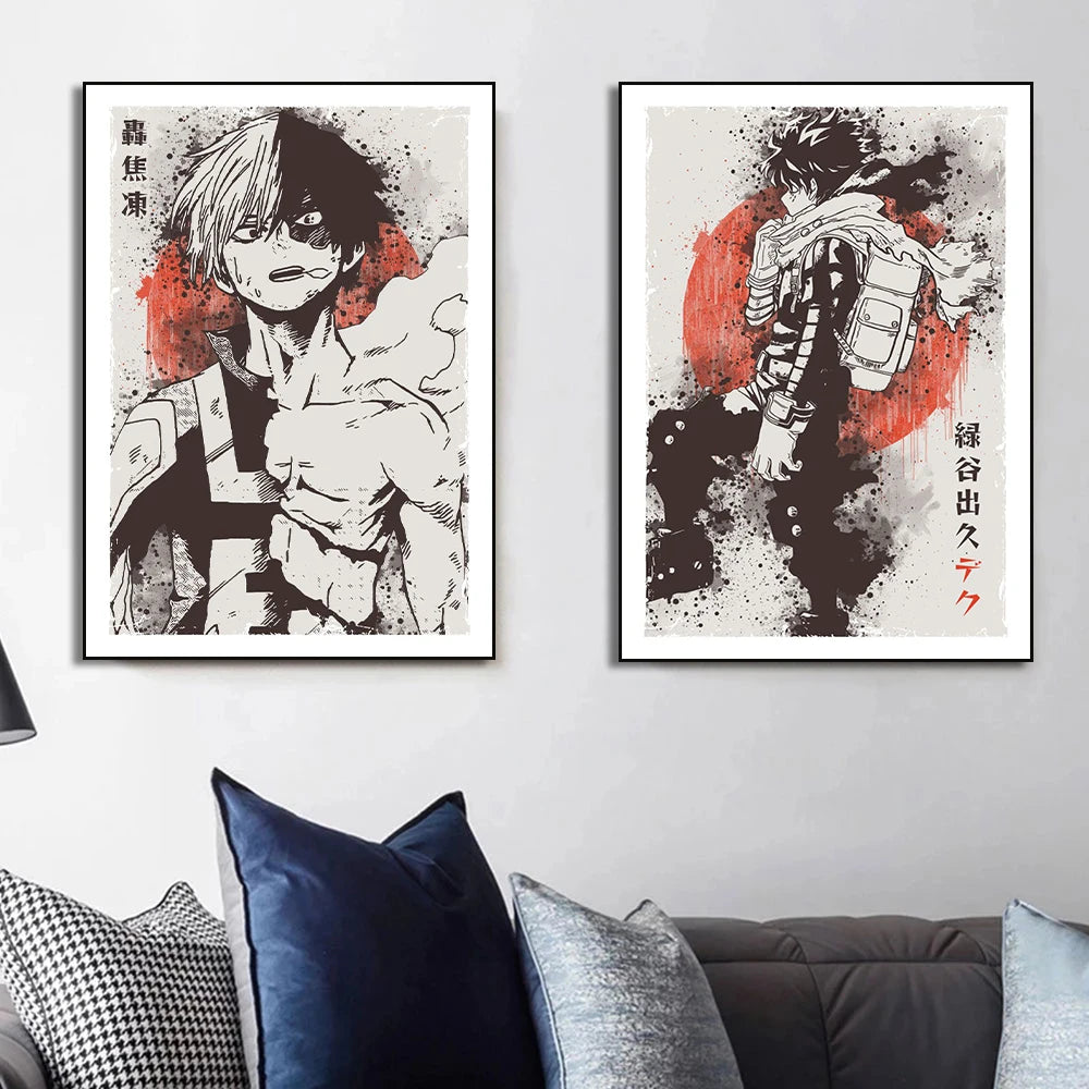 My Hero A-Academia Poster Anime Canvas Painting Wall Print Picture for Boy Bedroom Home Decor Cuadros Peaceful Pleasures Health and Wellness