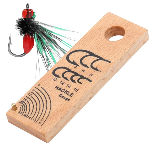 Wooden Fly Hook Size Chart & Tying Gauge | Precise Measuring Tool Fly Tying Gauge Peaceful Pleasures Health and Wellness