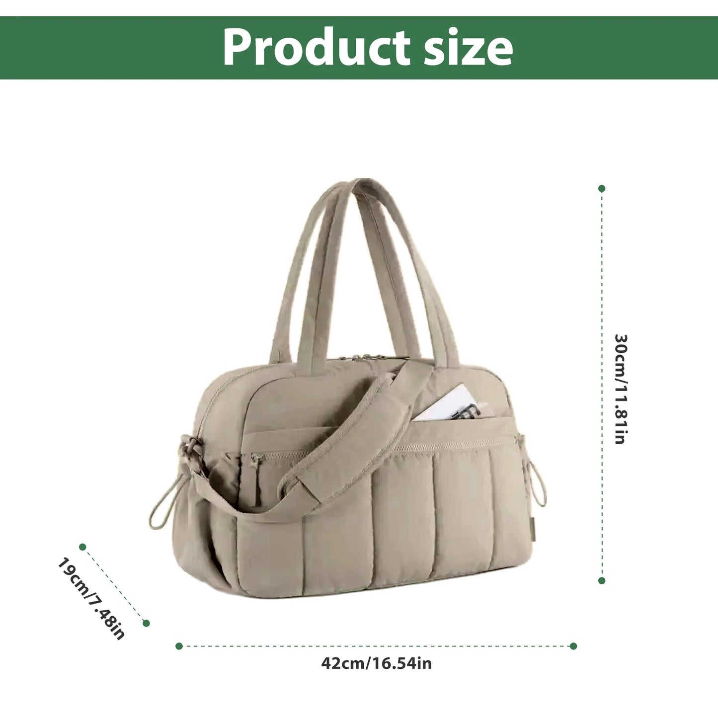 Travel Gym Bag Large Capacity with Separate Compartment Design for Short Trips Sports Outdoor Activities Peaceful Pleasures Health and Wellness