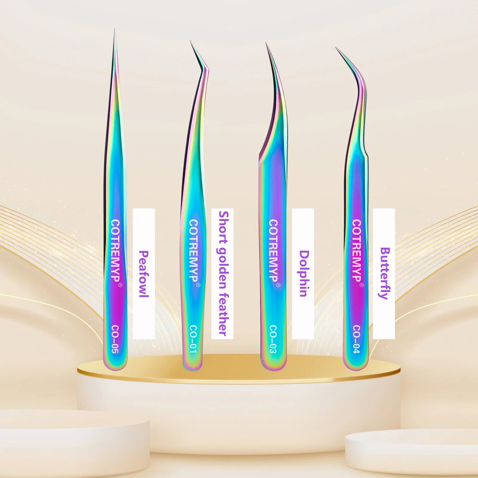 Stainless Steel Slanted Eye Brow Clips Lashes Extension Applicator Tweezers Hair Removal for Makeup Cosmetic Tool Peaceful Pleasures Health and Wellness