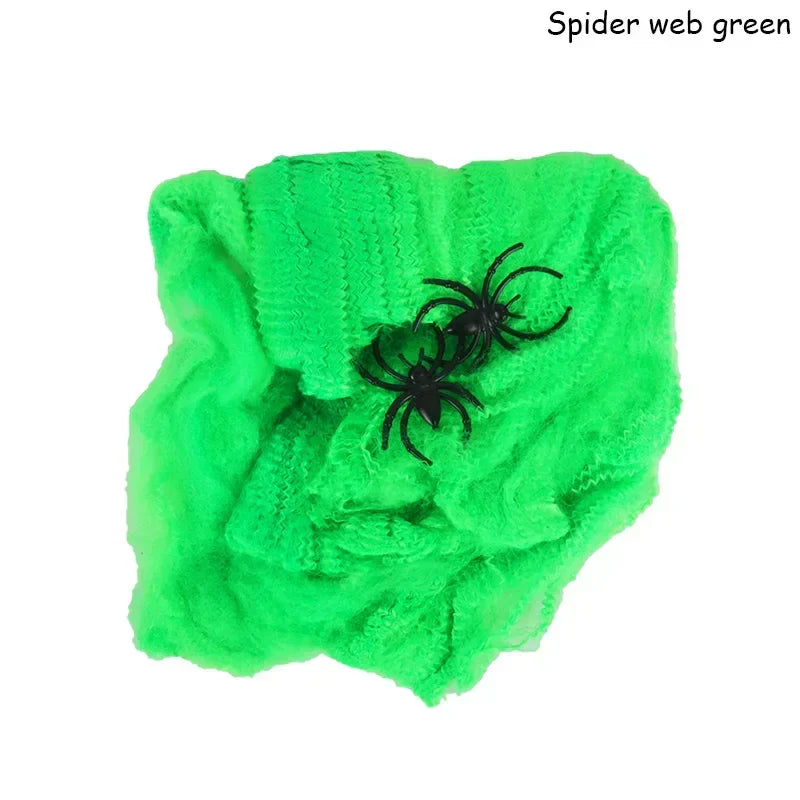 Halloween Stretchy Spider Web Cobweb Decoration Prop – 1–20 PCS