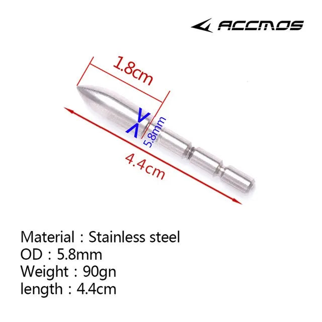 Archery ID3 2 4 5 6 8 0 Stainless Steel Insert Arrowhead Point Tips