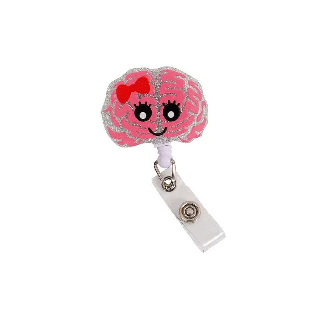 Stretchable Organs Badge Clip High Resilience Fall-proof Nurse Badge Holder Cartoon Chest Card Name Card Holder Office Supplies Peaceful Pleasures Health and Wellness brain