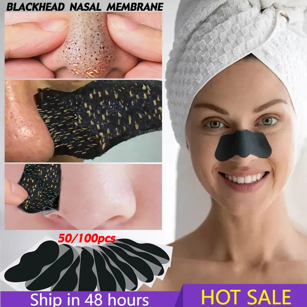 New 10-100pcs Unisex Blackhead Remove Mask Peel Nasal Strips Deep Cleansing Shrink Pore Nose Black Head Stickers Skin Care Patch Peaceful Pleasures Health and Wellness