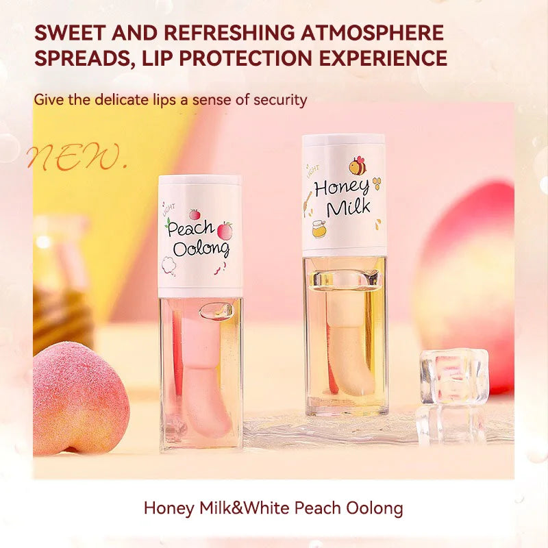 Peach Milk Honey Lip Oil – Moisturizing Gloss & Lip Lines