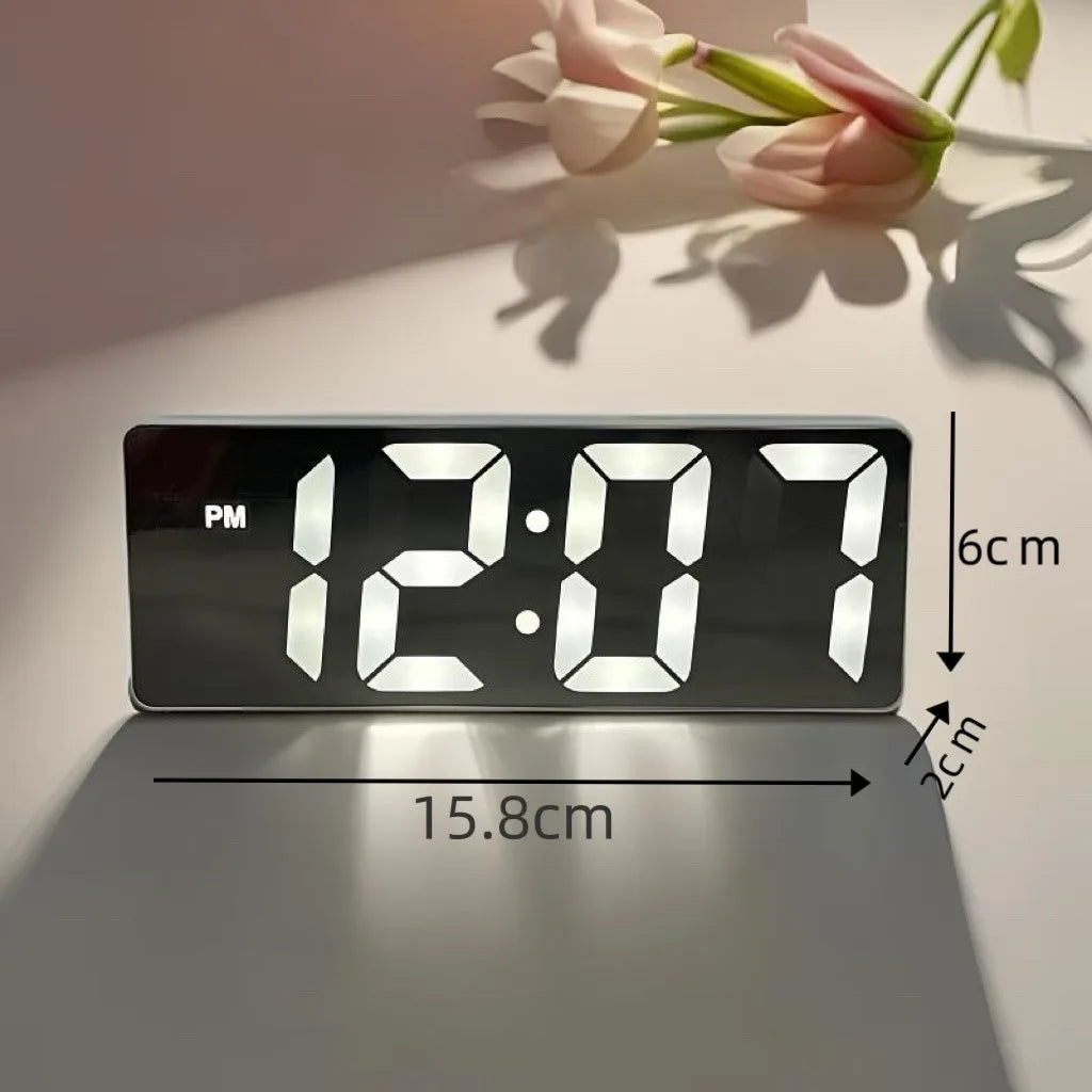 LED Digital Wall Clock | Sound Control & Adjustable Brightness