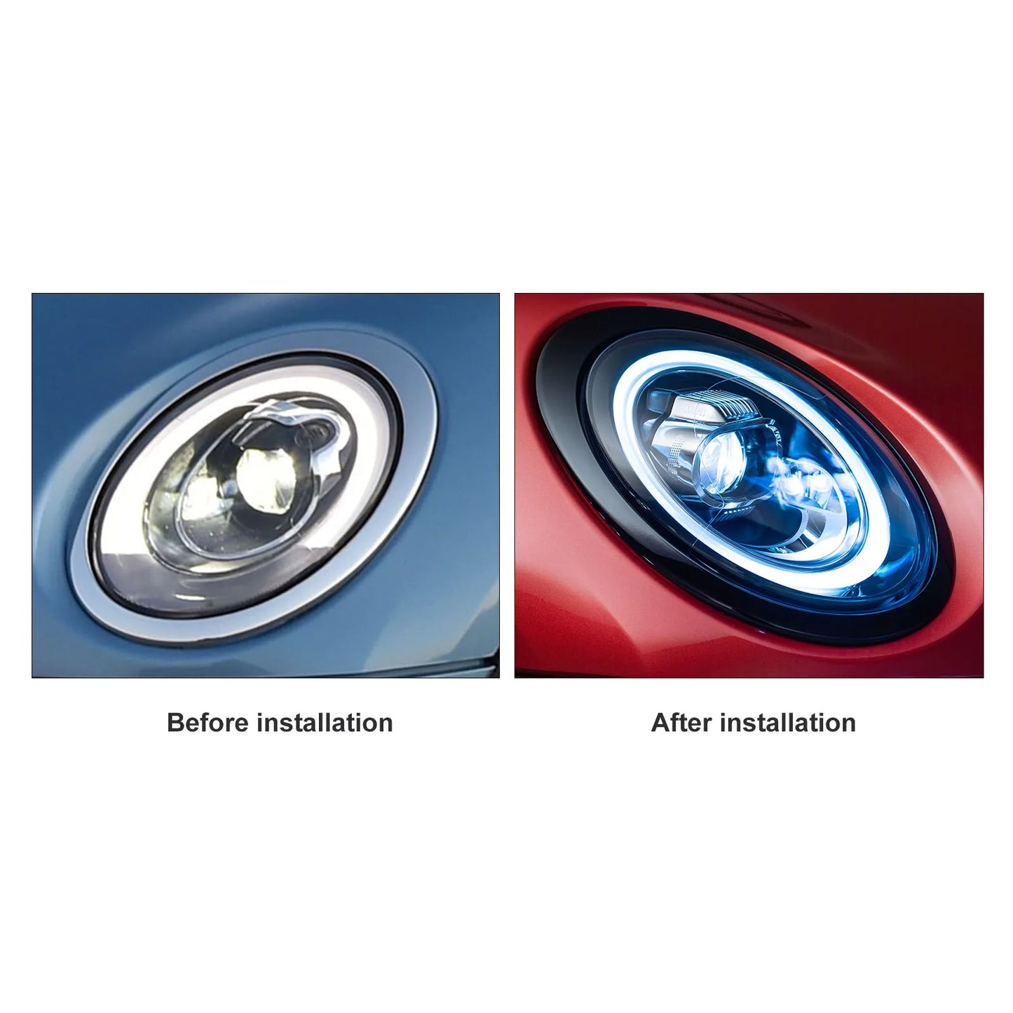 Gloss Black Headlight Surround Cover Trims Molding MINI Cooper