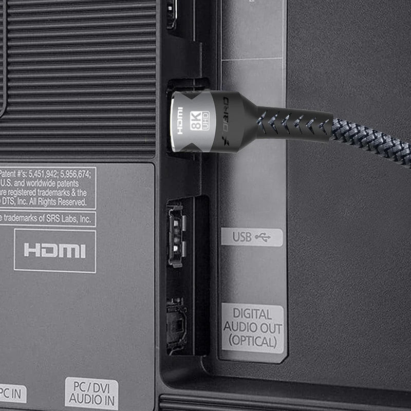 8K HDMI Cables 2.1 48Gbps High Speed HDMI Braided Durable Perfect Cord-4K@120Hz 8K@60Hz ForHDR Video Cable PC Laptop TV PS5 Peaceful Pleasures Health and Wellness