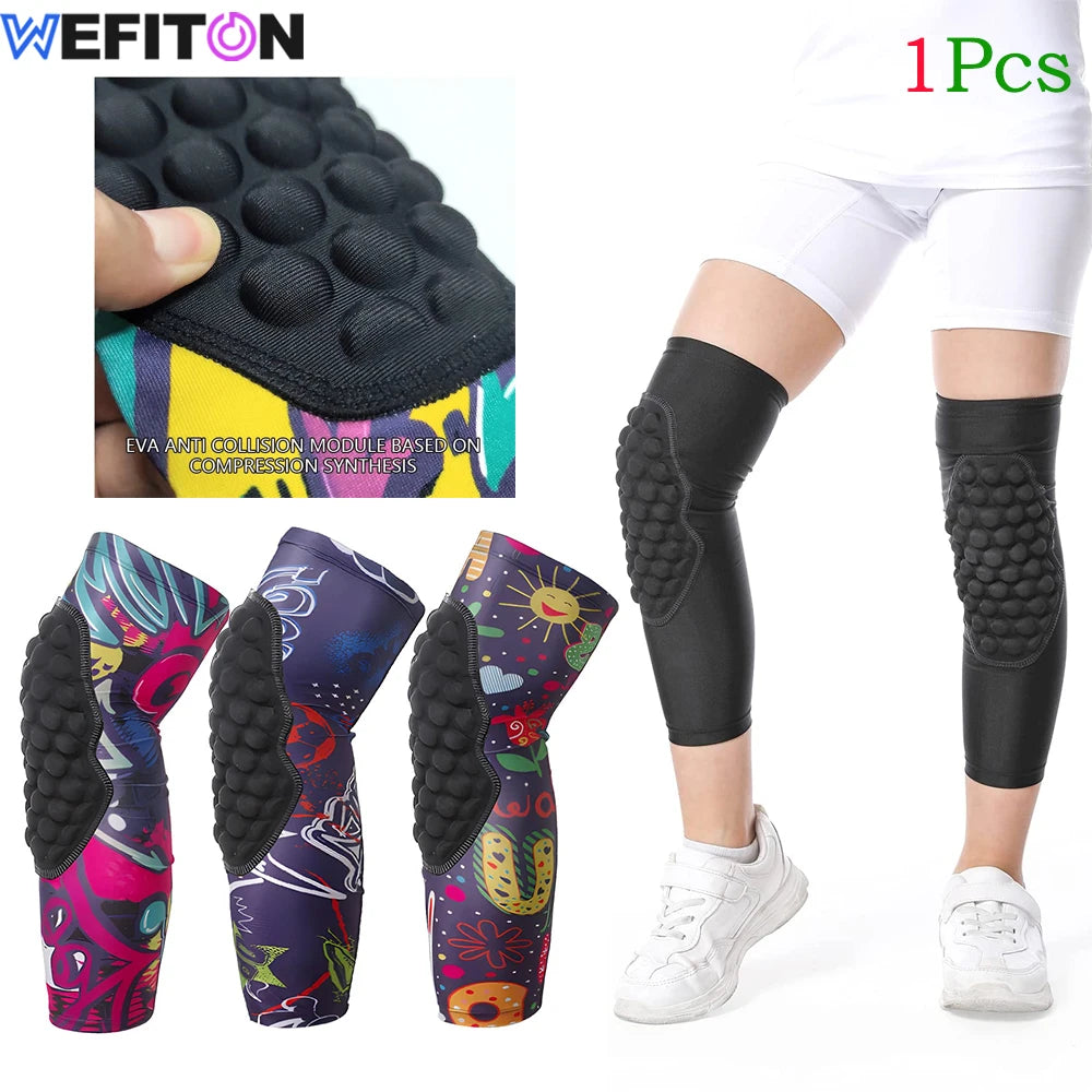 1Pcs Sports Kneepad Honeycomb Kids Child Knee Pads Basketball Gym Knee Protector Braces Support Football Compression Leg Sleeves Peaceful Pleasures Health and Wellness