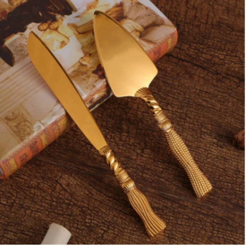 2Pcs Wedding Cake Knife and Shovel Pizza Bread Knife Wedding Supplies Cake Knife Triangle Bread Shovel Baking Tools Peaceful Pleasures Health and Wellness