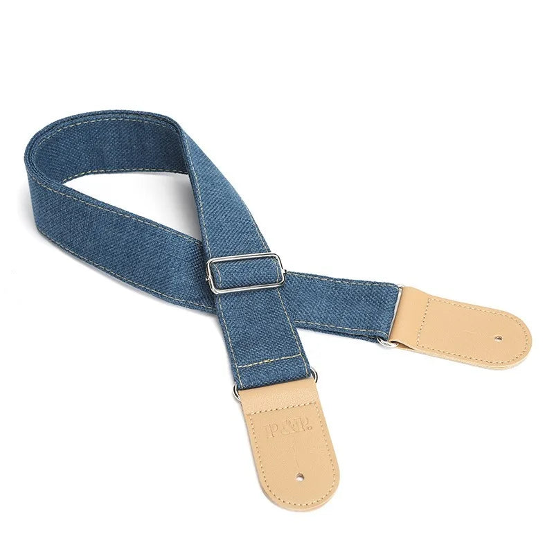 P Guitar Strap Leather Acoustic Widening Straps Classical Wooden