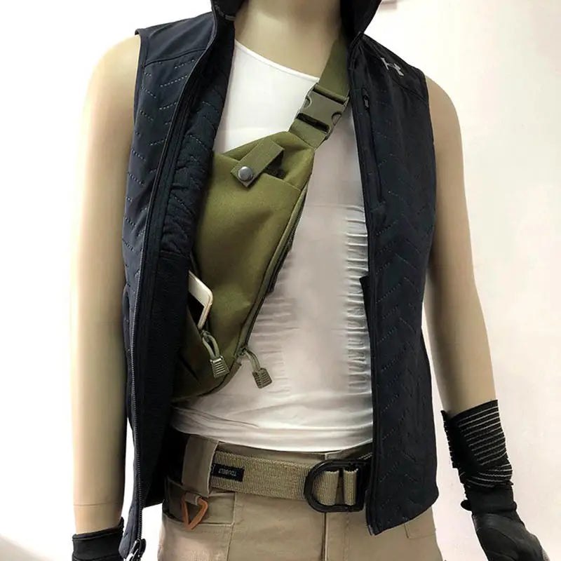 Outdoor Cycling Crossbody Bag Multi Functional Tactical Chest Bag Mountaineering Army Fans Chest Hanging Bag Men's Shoulder Bag Peaceful Pleasures Health and Wellness