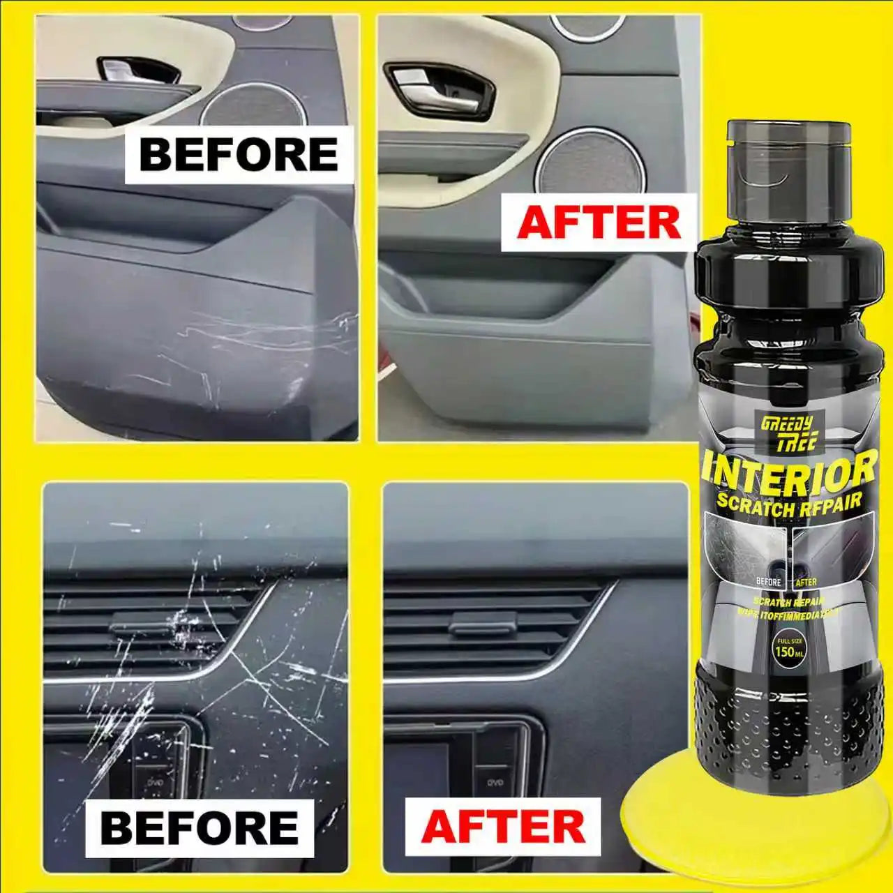 Car Interior Scratch Repair Kit – Plastic Restorer & Wax