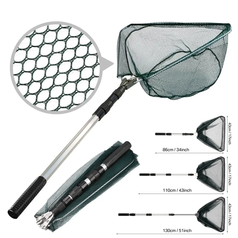 Telescoping Fishing Landing Net – Aluminum Alloy, Folds to 55cm