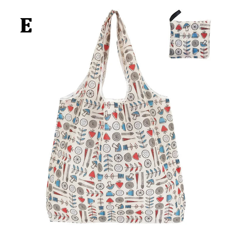 Foldable Reusable Grocery Bags | Large Boho Washable Tote