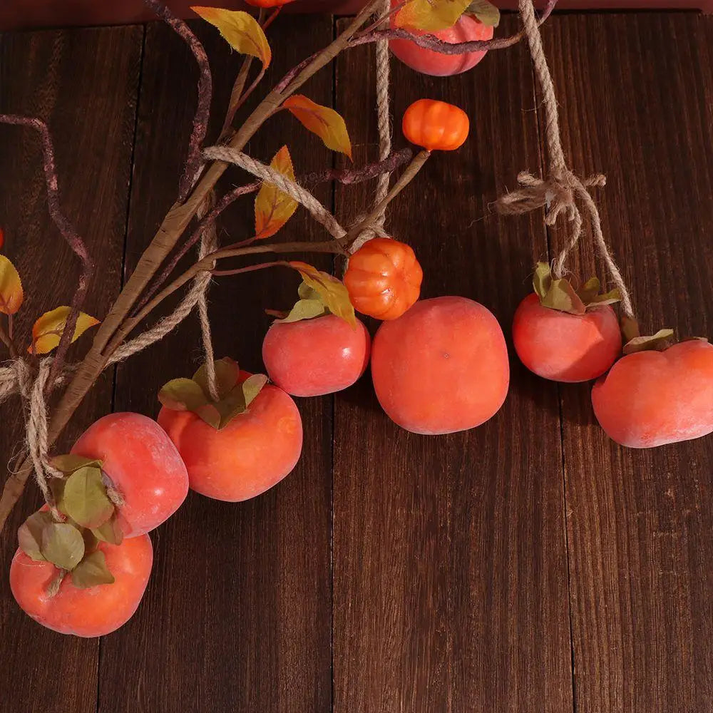 Artificial Persimmon Garland – 80cm Hanging Wall Decoration