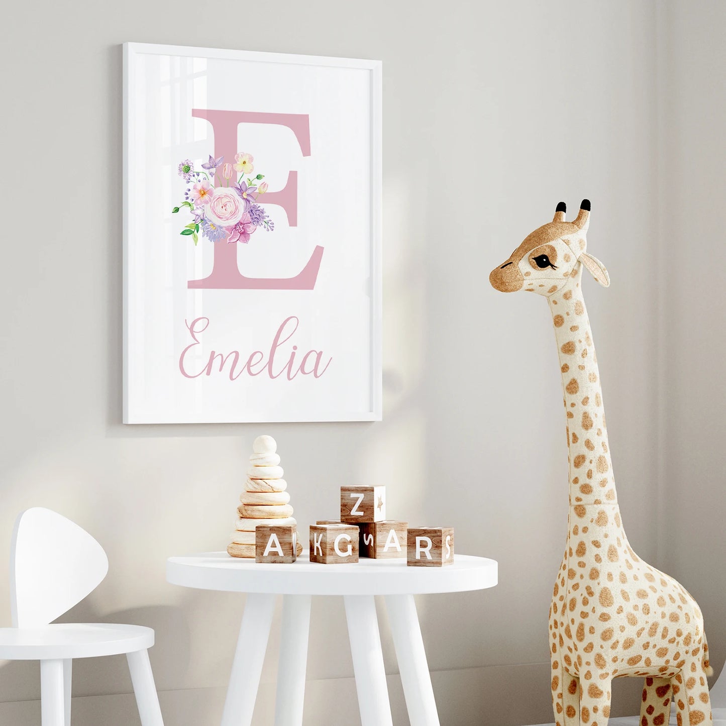 3-Piece Personalized Rabbit Canvas Wall Art | Kids Room Decor