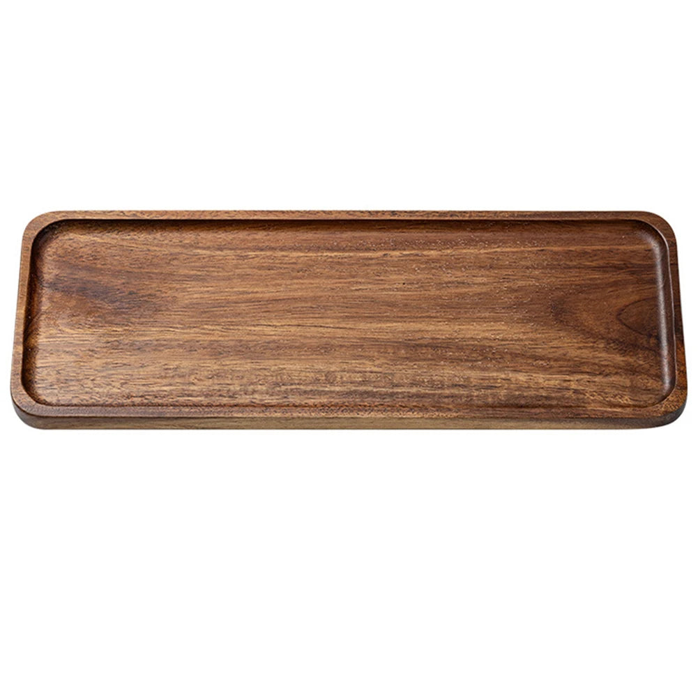 Wooden Serving Tray Rectangular Coordinating Drink Dessert Plating