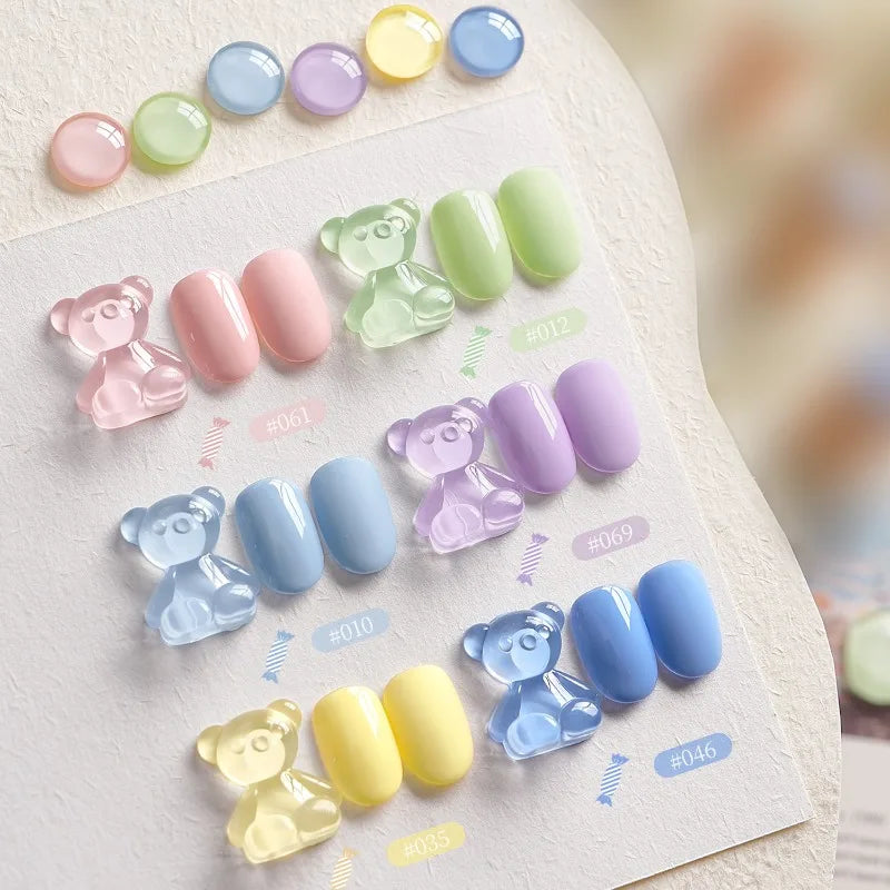6-Color Macaron Gel Nail Polish Set | Pastel Candy Shades