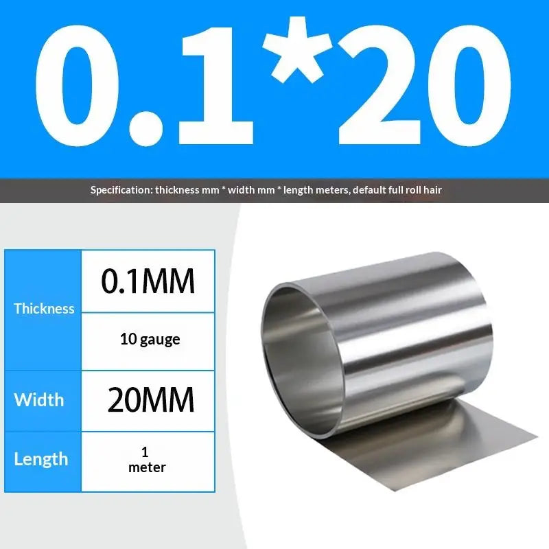 304 Stainless Steel Strip Sheet Foil 1M | 0.03–0.5mm Thick