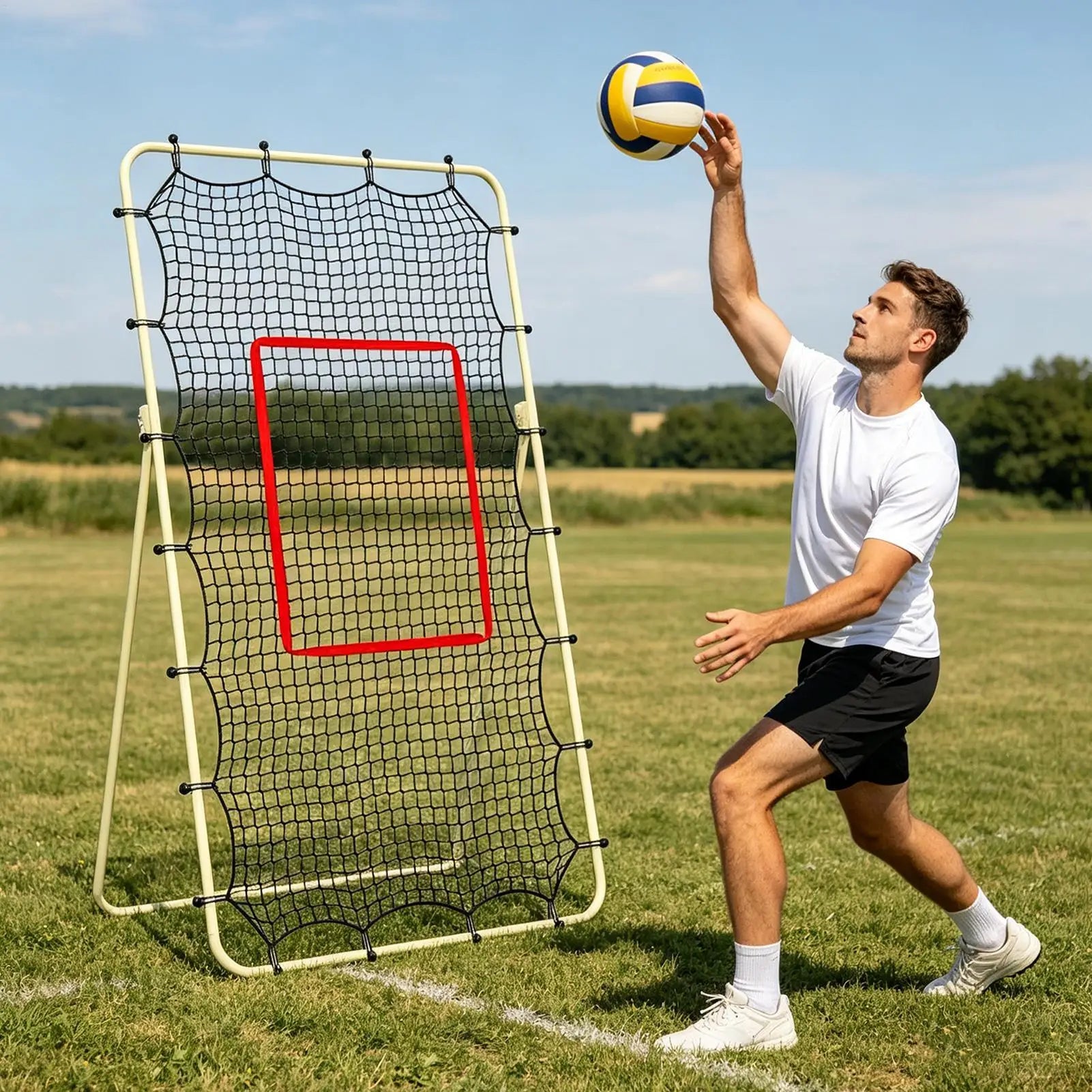 Volleyball Rebounder Net 7x4ft – Training Return Net & Target Volleyball Training Net Peaceful Pleasures Health and Wellness