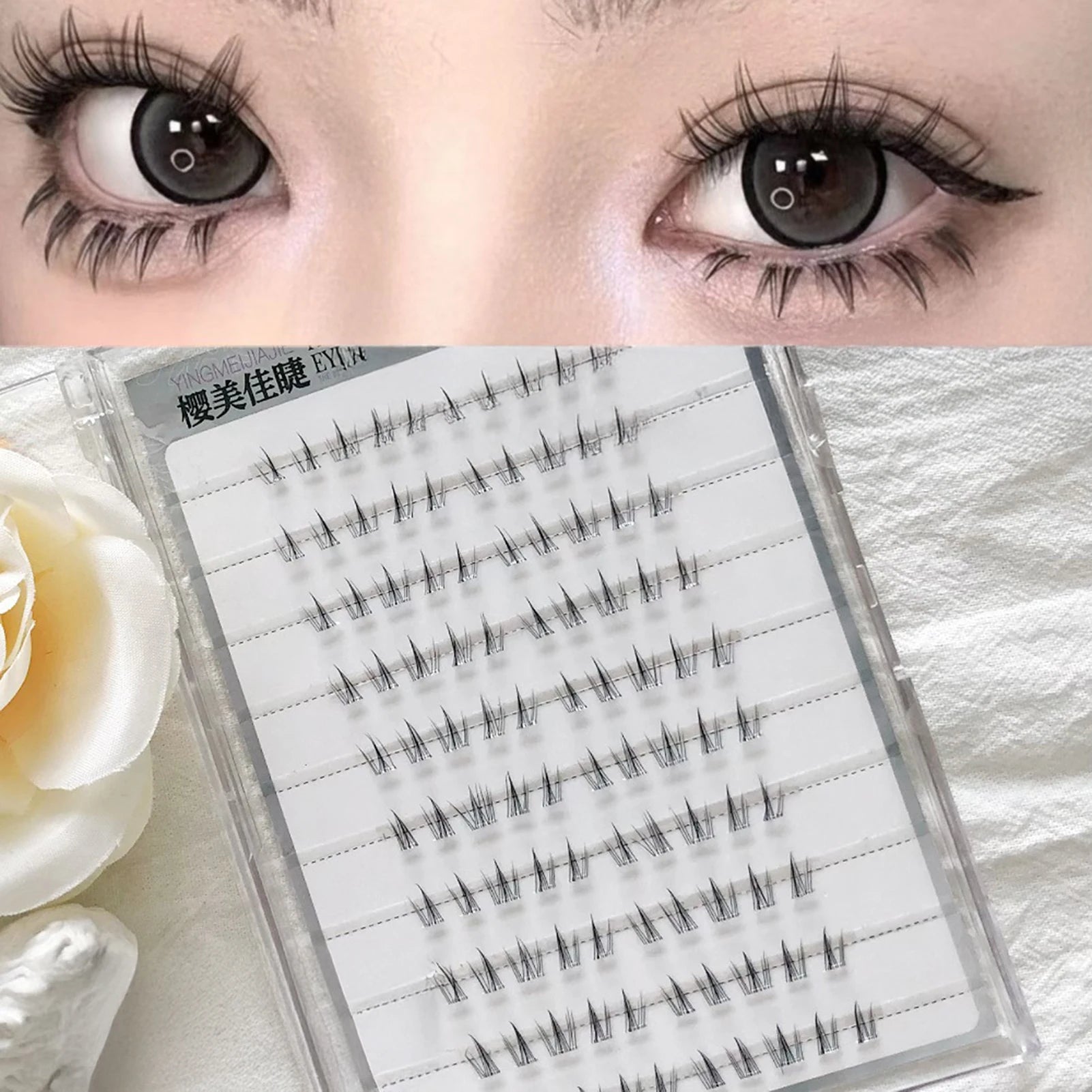 6/10/20 Rows No Glue Sunflower Lower Fake Eyelashes Natural Individual Eyelash Extension Cluster Daily Makeup Enlarge Your Eyes Peaceful Pleasures Health and Wellness