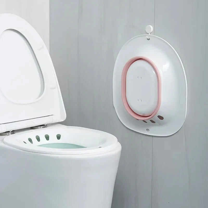 Sitz Bath for Hemorrhoids, Portable Toilet Seat Bath, Postpartum Care Kit for Women, Collapsible Design with Flusher Hose Peaceful Pleasures Health and Wellness
