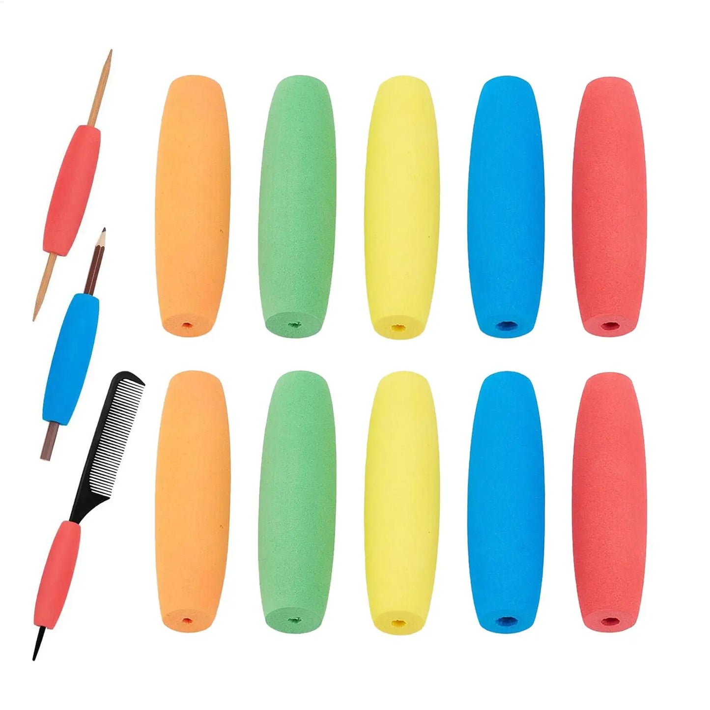 10pcs Foam Grip Tubing Anti-Slip Cutlery Padding Handle for Cooking Kitchen Disabled Eating Crafts Adults Elderly Supplies Peaceful Pleasures Health and Wellness