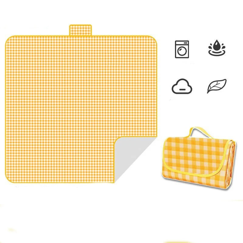 The Picnic Mat Is Made of Thickened Waterproof Moisture-proof Sand-proof and Wear-resistant Camping Non-woven Fabric Peaceful Pleasures Health and Wellness Yellow 50x50cm