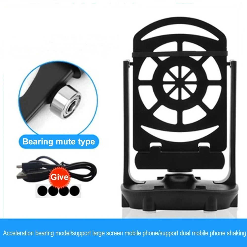 HOMEFISH Desk Walking Swing Shaker Mobile Phone Stand Holder Pedometer Brush Stepper For Phone Wiggler Counter Peaceful Pleasures Health and Wellness black
